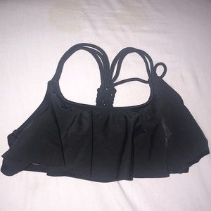 Strappy Black Flounce Top